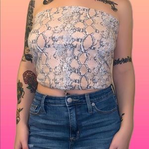 american eagle snakeskin tube top